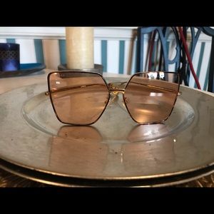 Gucci Square gold metal sunglasses